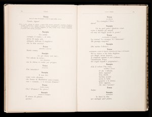 Libreto de Tosca de Giacomo Puccini, Edición Ricordi, Italia de Italian School