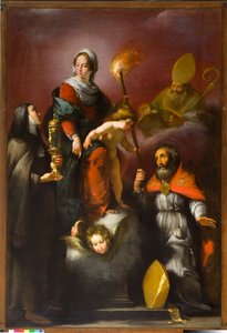 Madonna con Niño y Santos Clara, Ambrosio y Erasmo
