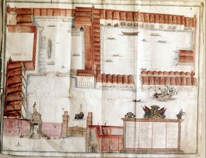 Mapa del Arsenal de Venecia en 1580 de Italian School