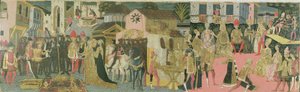 Ceremonia matrimonial pintada sobre panel de cassone, Escuela Florentina, c.1430 de Italian School