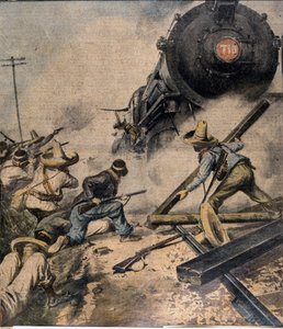 Revolución Mexicana: los rebeldes asaltan un tren Ilustración de Abbo en "L
