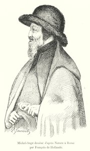 Miguel Ángel dibujado del natural en Roma por Francisco de Holanda de Italian School