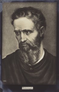 Miguel Ángel, escultor, pintor y arquitecto italiano (litografía)