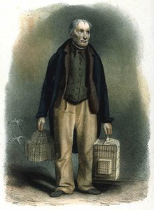 Oficio milanés: un vendedor de pájaros en jaula. de Italian School