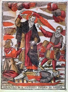 Milagro de San Antonio el Grande curando a un hombre envenenado de Italian School