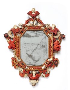 Marco de espejo, Trapani, finales del siglo XVII o principios del siglo XVIII