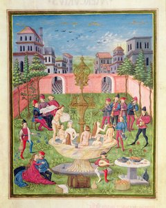Ms. "De Sphaera" fol.11r La fuente de la juventud de Italian School