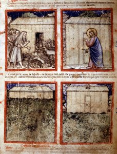 El Arca de Noé, Miniatura tomada del códice 212 (o códice padovano o Biblia de Padua) 1390-1400 Rovigo, Accademia dei Concordi de Italian School