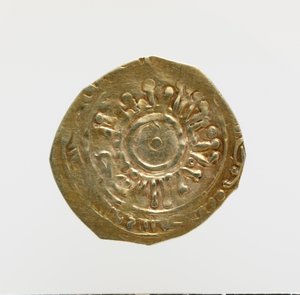 Anverso del Tari de Amalfi con epigrafía pseudo-cúfica (oro) de Italian School
