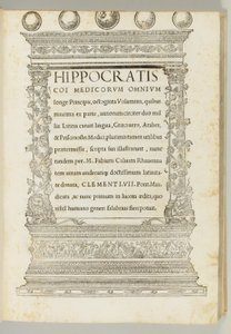 Octoginta volumina, el corpus hipocrático traducido del griego al latín por Marcus Fabius Calvus (c.1440-1527), Roma: Franciscus Minutius Calvus de Italian School