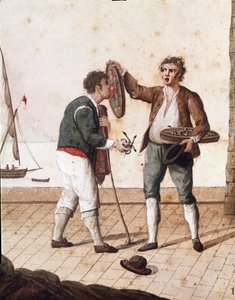Antiguos oficios napolitanos: vendedores de pequeñas serpientes de Italian School