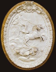 Una de una serie de cuatro placas ovaladas moldeadas de Doccia, mediados del siglo XVIII de Italian School