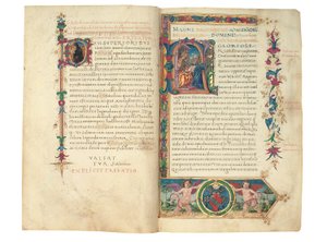 PSEUDO-ARISTOTLE, Secreta secretorum; "MARDOCHEUS IUDEUS", Epistola ad Alexandrum de cognitione veri dei; ADAM DE MONTALDO (fl. c.1450-1495), Divinitus prolata iudicia sive premonita; Quedam alia summatim posita iudicia, Roma, c.1490 (tinta y color sobre v de Italian School