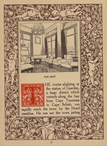 Página del folleto del Hotel San Domenico Palace, Taormina (litografía) de Italian School