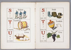 Páginas de Per il Mondo piccino ABC figurato (Para el mundo de los niños, ABC ilustrado)