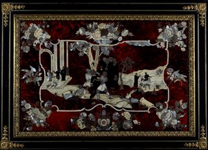Marquetería de panel realizada por la Real Fábrica de Nápoles, Italia de Italian School
