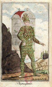 Papageno el cazador de pájaros, de La flauta mágica de Wolfgang Amadeus Mozart (1756-91)