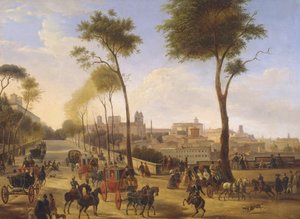 Paseo en el Pincio de Italian School