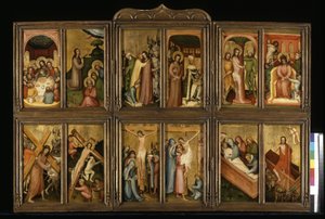 Pasión de Cristo, c.1400 (temple y oro sobre madera) de Italian School