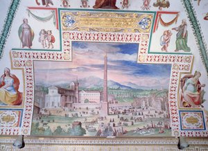 Piazza del Popolo, durante el gobierno del Papa Sixto V