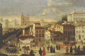 Piazza di Spagna y Trinità dei Monti de Italian School