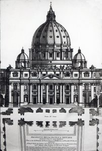 Plano de San Pedro, Roma, grabado por Alessandro Specchi de Italian School