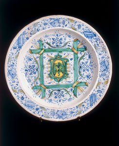 Plato con el León Rampante, manufactura de Cafaggiolo de Italian School