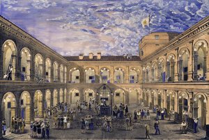 Prisioneros políticos en el Fuerte de Civita Castellana la noche del 21 de junio de 1846 amnistiados en la coronación del Papa Pío IX de Italian School