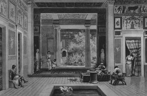 Pompeya: Casa del Poeta Trágico (litografía)