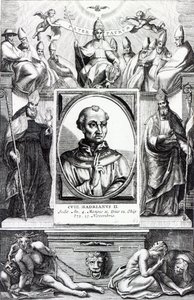 Papa Adriano II (grabado) de Italian School