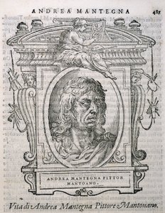 Retrato de Andrea Mantegna (c.1430-1506) de Las vidas de los artistas de Vasari, publicado por primera vez en 1550