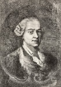 Retrato de Carlo Goldoni (1707-1793), dramaturgo italiano, grabado por Marco Pitteri de una pintura de Giambattista Piazzetta y un dibujo de E Ximenes, grabado de L