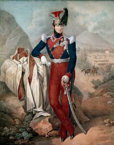 Retrato de Fernando II (Ferdinando Carlo) (1810-1859), Rey de las Dos Sicilias. Acuarela anónima. Siglo XIX