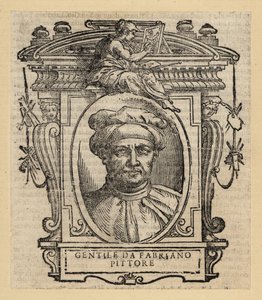 Retrato de Gentile da Fabriano, pintor italiano, estilo gótico internacional, circa 1370-1427 de Italian School