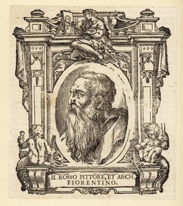 Retrato de Giovanni Battista di Jacopo, conocido como Rosso Fiorentino o Il Rosso, arquitecto italiano y pintor manierista en óleo y fresco de la escuela florentina de Italian School