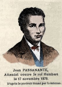 Retrato de Giovanni Passannante (1849-1910) quien llevó a cabo el ataque al rey italiano Umberto I en Nápoles en 1878, según el retrato realizado por Cesare Lombroso (1835-1909) de Italian School