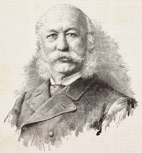 Retrato de Girolamo Cantelli (1815-1884), patriota y político italiano, grabado de una fotografía de Baroni y Gardelli, de L