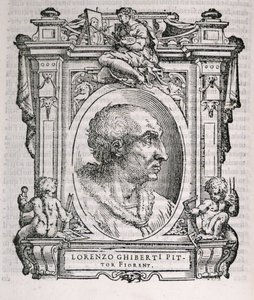 Retrato de Lorenzo Ghiberti (1378-1455) de Las vidas de los artistas de Vasari, publicado por primera vez en 1550