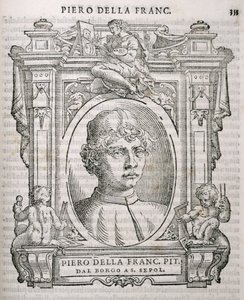 Retrato de Piero della Francesca (1415-92) de Las vidas de los artistas de Vasari, publicado por primera vez en 1550 de Italian School