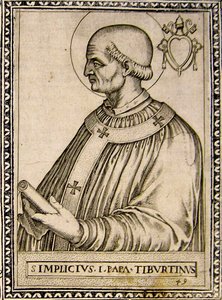 Retrato del Papa Simplicio, c.1760 (grabado) de Italian School