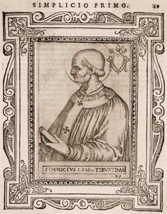 Retrato del Papa Simplicio de Italian School