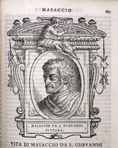 Retrato de Tomaso Masaccio (1401-28) de Las vidas de los artistas de Vasari, publicado por primera vez en 1550 de Italian School