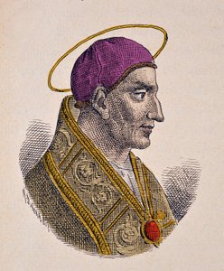 Retrato del Papa Vitaliano (657-672) de Italian School