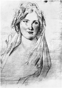 Retrato presunto de Angela Pietragrua, condesa Simonetta, amante del escritor francés Stendhal, mientras estaba en Italia, entre septiembre de 1811 y 1815 de Italian School