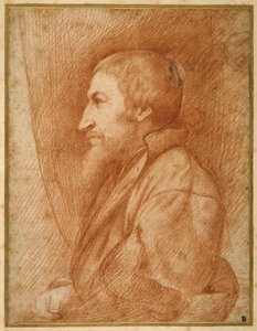Retrato de perfil (¿autorretrato?) de un hombre con barba de Italian School