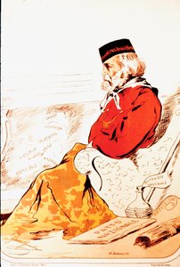 Representación por miembros de la derecha parlamentaria de los Héroes del Risorgimento y el patriota italiano Giuseppe Garibaldi en 1874. Dibujo. Roma, Museo del Risorgimento de Italian School