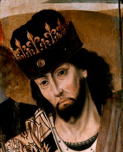 Representación de Roberto I de Anjou (1278-1343) rey de Sicilia y líder del Partido Guelfo Detalle. Pintura de la escuela napolitana. Finales del siglo XV. Nápoles, Museo Nacional de Capodimonte de Italian School