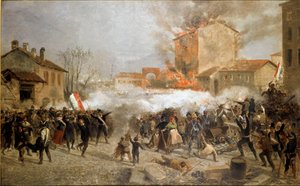 Revoluciones de 1848, Cinco Días de Milán: insurgentes toman la porta Tosa el 22 de marzo (pintura) de Italian School