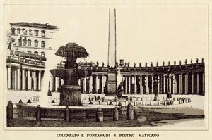 Roma: Columnata y fuente de San Pedro Vaticano de Italian School