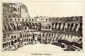 Roma: Interior del Coliseo de Italian School